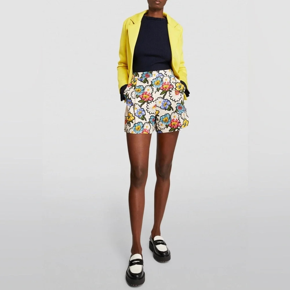 ! Max&Co - Beige shorts in floral sz 10 - Picture 2 of 11
